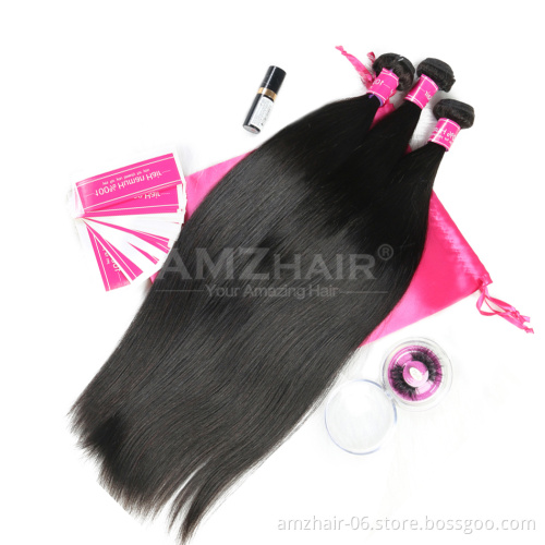 1B Natural Color Straight Brazilian Human Hair Weave Vendors Wholesale 10A  Cuticle Aligned Remy Hair Extension 3 4 Bundles